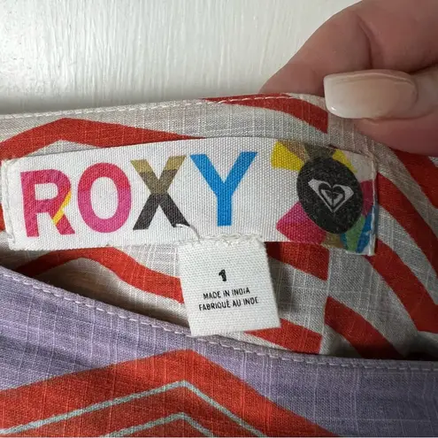 Roxy  - Juniors Cotton Geometric Striped A-Line Mini‎ Skirt - Sz. 1