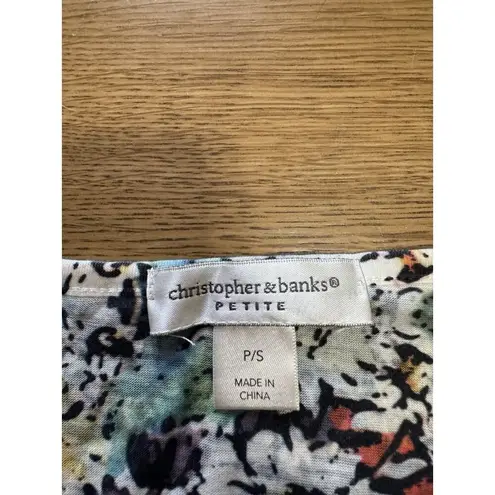 Christopher & Banks Women Floral Short Sleeve T Top Embellished Size Petite Smal