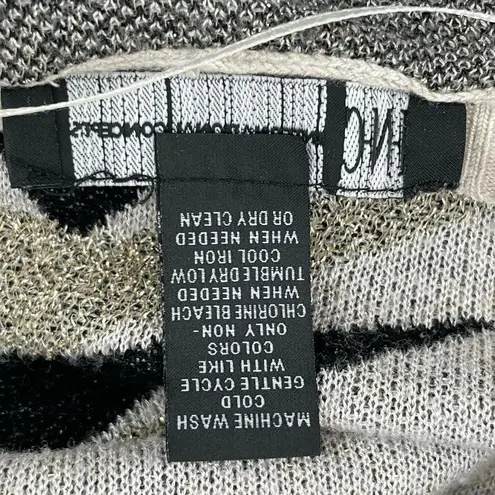 INC International Concepts Southwestern Boho Fringe Cream Cover Cardigan Size M Black Size M