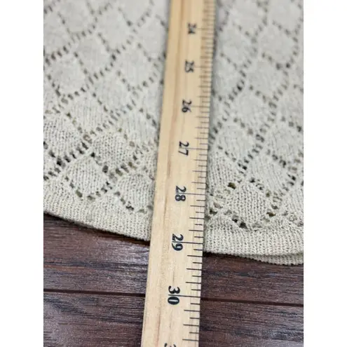 Bandolino Womens S Vintage Cream Shorth Sleeve Open Knit Cardigan Sweater Dress