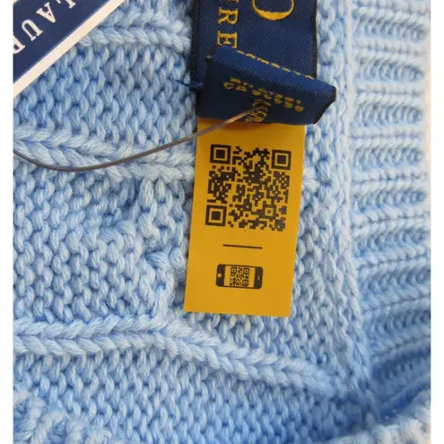 Ralph Lauren NWT Polo  Cable-Knit Cotton Crewneck Cardigan Sweater in Blue M