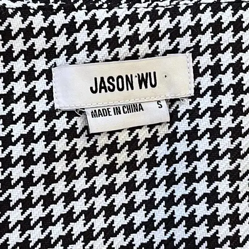 Jason Wu Houndstooth Asymmetrical Pleated Blazer-Style Wrap Mini Dress