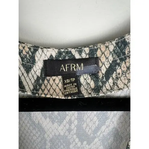 AFRM Ellis Ombre Snakeskin Print Wrap Maxi Dress XS Extra Small Party Cocktail Tan