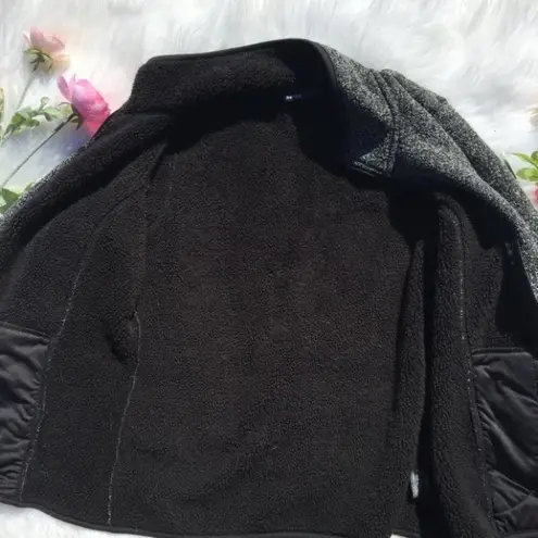 Swiss Tech Fleece Lined Grey Gray Zipper Jacket Black Size M