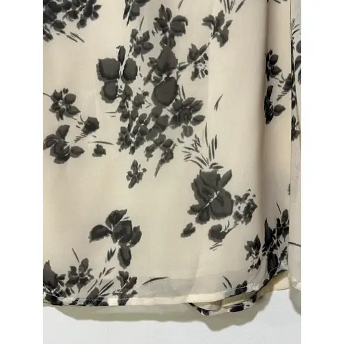 Allison New York Jules Blouse Cream Black Size Large NWT Ruffles Cuffs Lace Trim