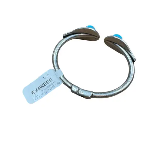 EXPRESS  Silver Tone Hinge Style Bracelet with Turquoise Accents