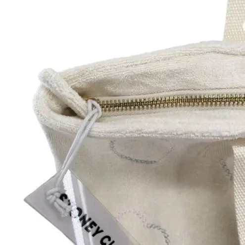 Stoney Clover Lane Terry Embroidered Hearts Zip Top Tote Bag