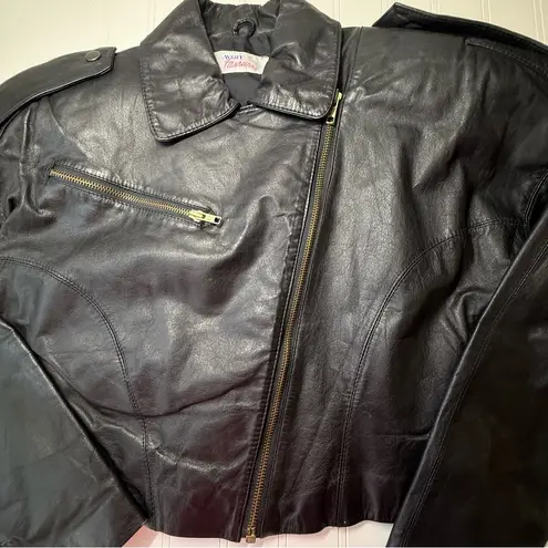 Vintage 80’s Avon Leather Cropped Jacket Black