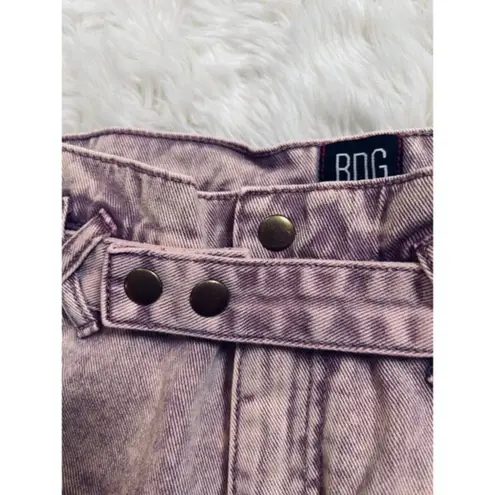 BDG  High-Waist Shorts Urban Outfitters Cora Belted Pink Berry Rose Acid Size 25‎