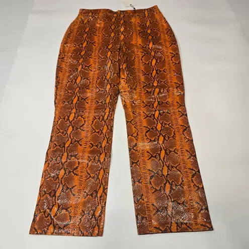 GRLFRND  Shiloh Leather Pant in Orange Snake Size 30 - Image 3