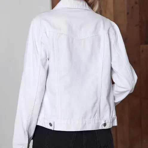 NWT Women’s White Jean Jacket Embellished Western Trucker