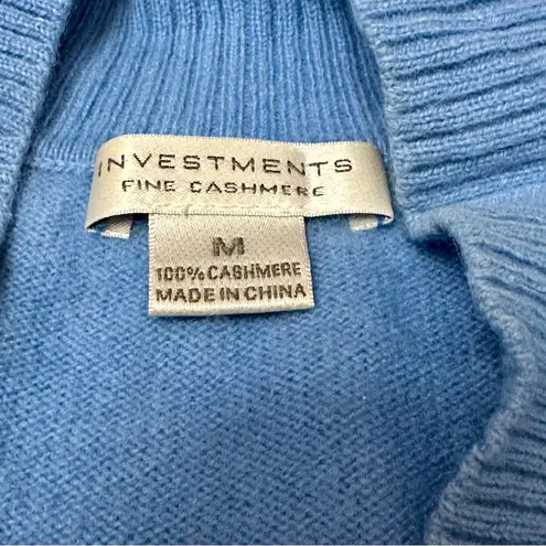 Investments V-Neck Cashmere Sweater Sky Blue Fall Winter Cozy Soft Great Layers