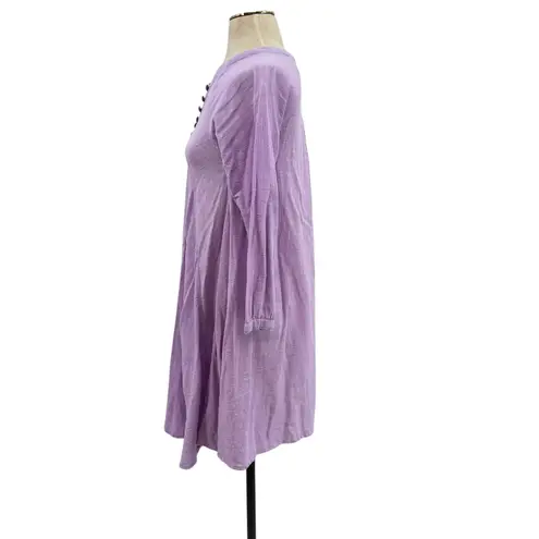Natalie Martin Fiore Dress Long Sleeve Cotton Gauze Lilac Purple Size XS