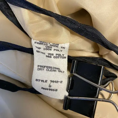 Vintage Victor Costa Tulip Column Midi Dress Size 6 Black White Ribbon Floral