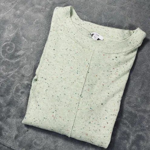 J Jill Colorful Speckled Confetti Sweater XL Pullover Crew Neck Green Soft Rayon