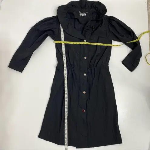 Opening Ceremony Ruffle Collar Black Longline Rain Coat XS