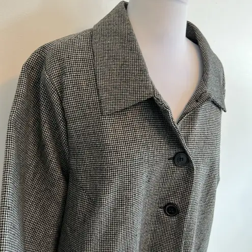 Ulla Popken Wool Blend Houndstooth Jacket Gray Size undefined