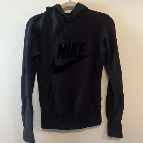 Nike  Black Hoodie Small Velour Check - Image 1