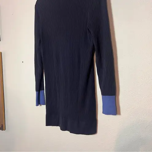 J. McLaughlin Cardigan Sweater Button Front Navy Blue Chainlink Buttons Medium - Image 8