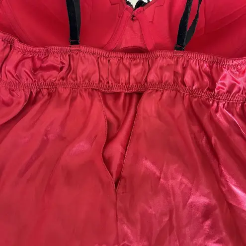 AMBRIELLE Red Black Cupped Nightie Lingerie Babydoll Womens Small Grunge Vampire