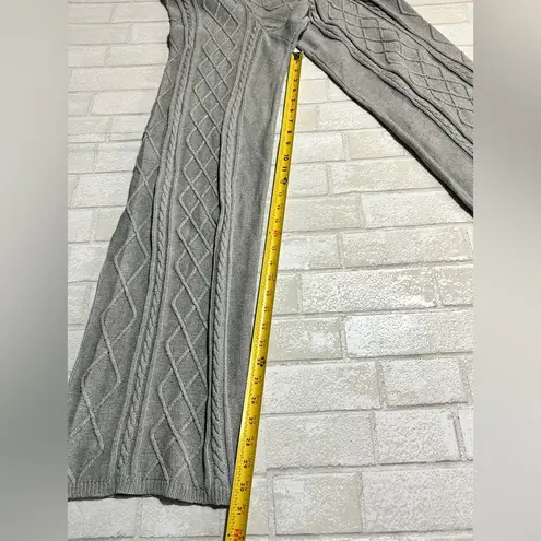 Edikted Light Gray Cable Knit Wide Leg Pants