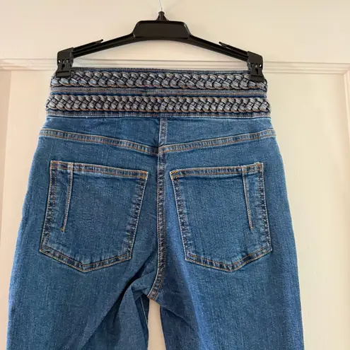 Derek Lam 10 CROSBY Harlow Braided High-Rise Flare Jeans Size 23 NWT