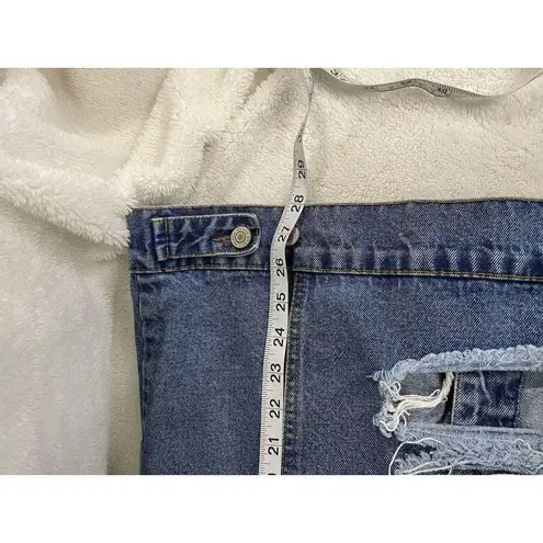 Iris  Denim Jacket Distressed Button Down Womens Size Large thumbnail 9