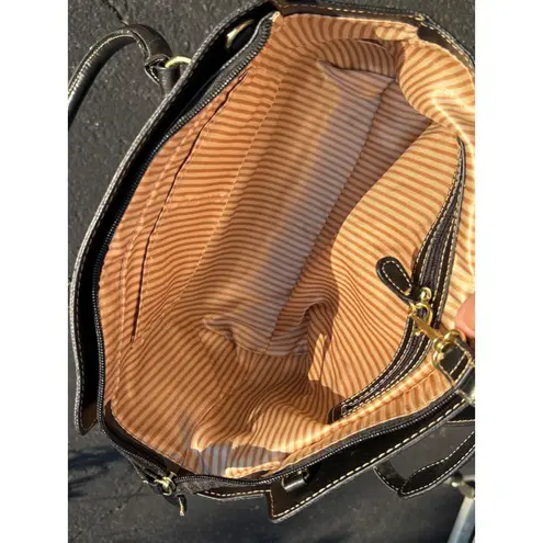 Brand New Vegan Leather Structured Satchel – Black Top Handle & Crossbody Bag