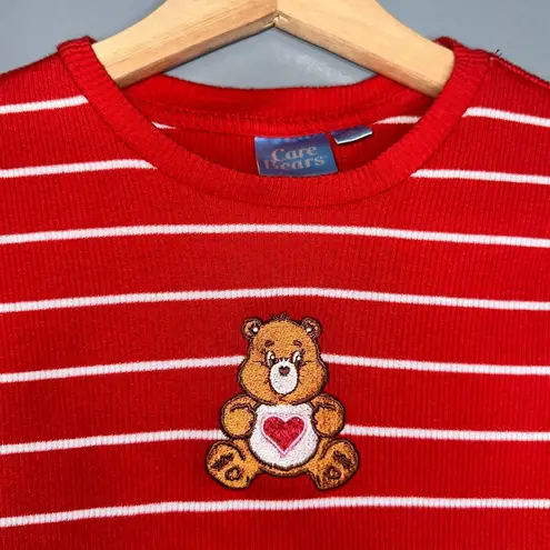 Care Bears Tinderheart Bear Striped Ribbed Baby Tee Size Small Red/White