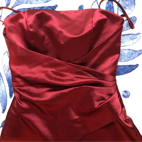 Alfred Angelo Elegant Burgundy Satin Evening Dress 6