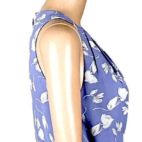 Chadwick's CHADWICK’S periwinkle with cream abstract roses/leaves maxi dress. Size 10. EUC