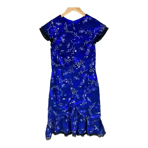 Three Floor Afterglow blue cocktail dress WOMENS SIZE 4 stars constellations