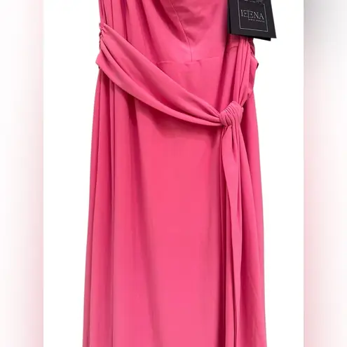 Mac Duggal 26581 STRETCH JERSEY ONE SHOULDER BELTED TRUMPET CANDY PINK GOWN