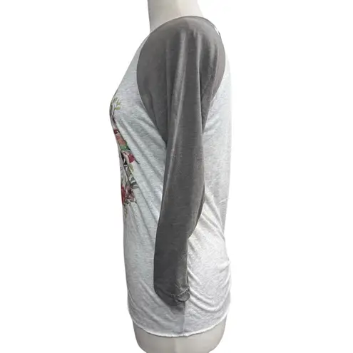 Christian Scripture Baseball Tee XS Grey