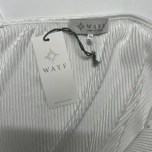 WAYF faux wrap, white spaghetti, strap tank, bodysuit size XL. NWT