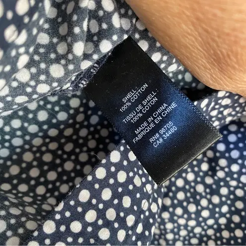 Rebecca Taylor La Vie “Nouvelle” navy polka dot button down blouse XS