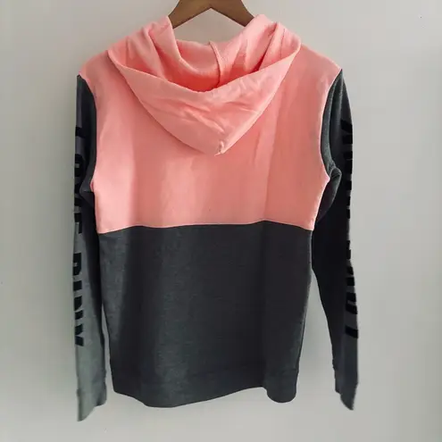 Victoria’s Secret PINK Gray Block Logo Print Hoodie Size XS