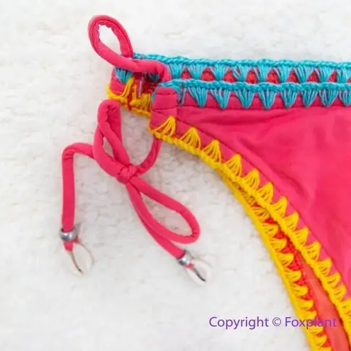 NEW Banana Moon watermelon red tie side bikini bottom with seashell, size 42