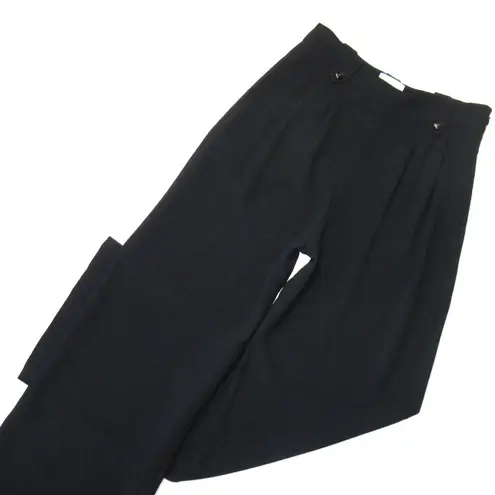 Sézane NWT Sezane Loulou in Noir Black Pleated Satin Back Crepe Wide Leg Pants 34 / 2