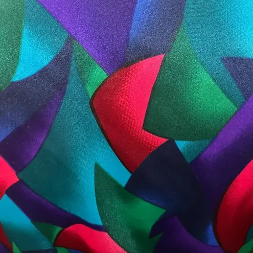 Cacique Lingerie Multicolor Abstract 3/4 Sleeve Short Robe M