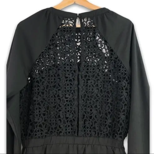 Blush Noir - Black Crochet Back Jumpsuit - Medium