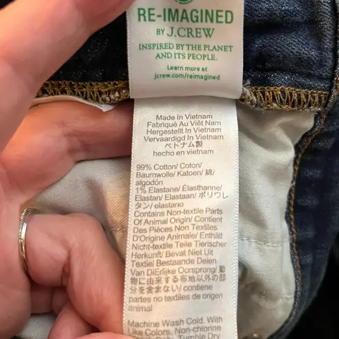J.Crew Women's 10" Vintage Slim Straight Jeans Size 32 Dark Wash Cropped 25 Blue