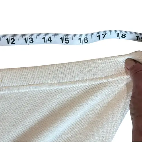 New Vintage Signature Separates Cream Pleated MIDI Skirt size Medium