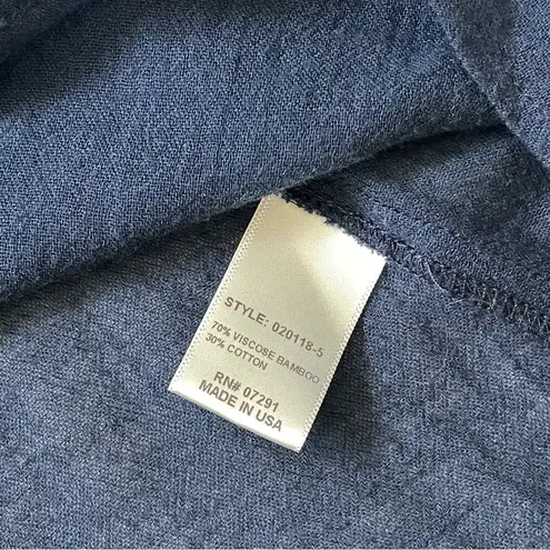 Johnny Was Top bamboo cold shoulder pom pom womens Navy Blue small contemporary