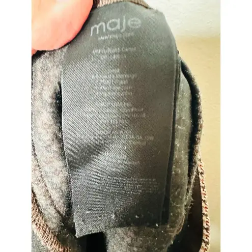 Maje Jaisa Brown Plaid Wool Blend Front Back Slit Edgy Pencil Skirt Size US 8 - Image 12