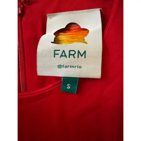 Farm Rio Twisted Cup Midi Dress - Size Small - Red (New)