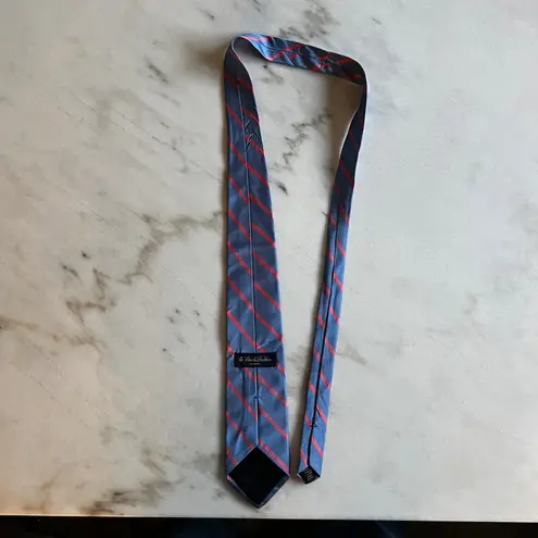 Brooks Brothers Necktie Blue Striped Silk Woven England Made USA
