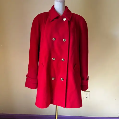 Vintage Mackintosh New England Red Wool Peacoat Women's Size 16 Made in USA