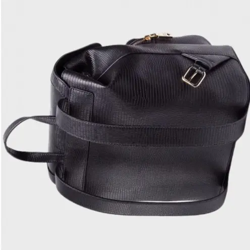 Love moschino Black Leather Backpack with Drawstring & Black Heart Chain NWT