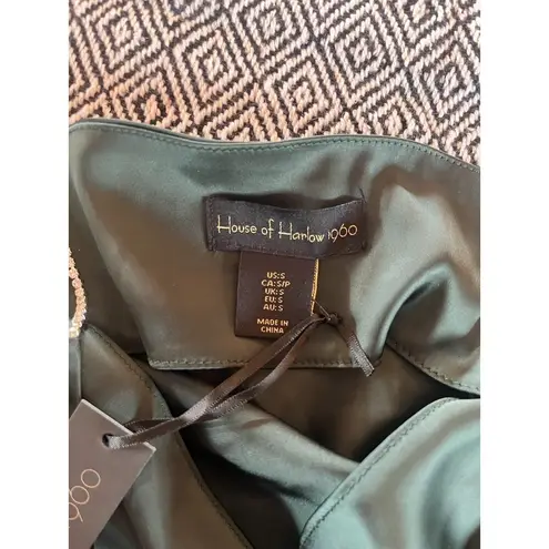 House of Harlow NEW! NWT Silky Cami Top Rhinestone Straps Emerald Green Size S